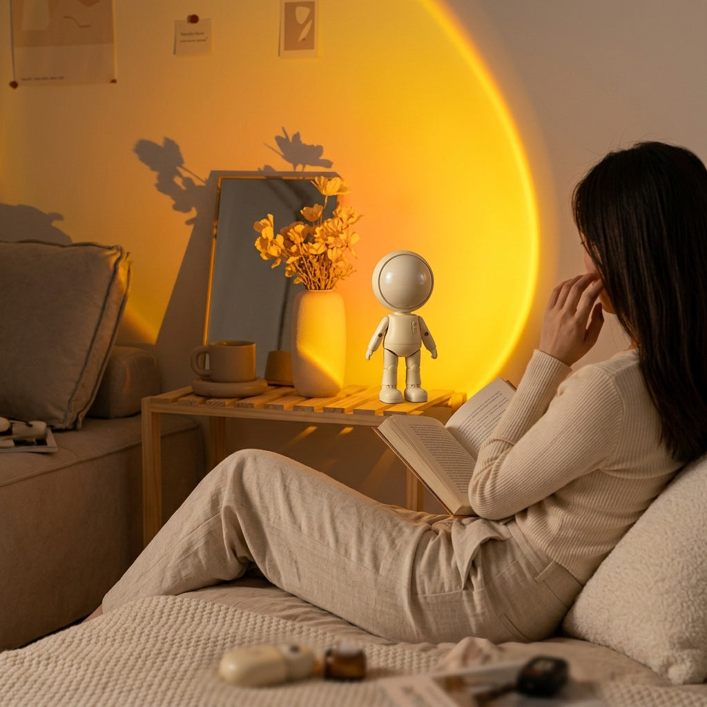 Warm projection, not harsh light